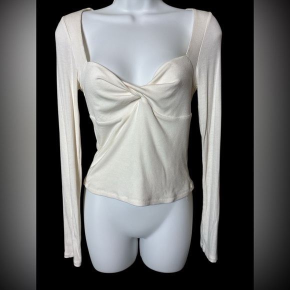 Sunday Best Tops - Aritzia Sunday Best Top Women’s M Sweetheart Neck Twisted Knot Front Cropped
